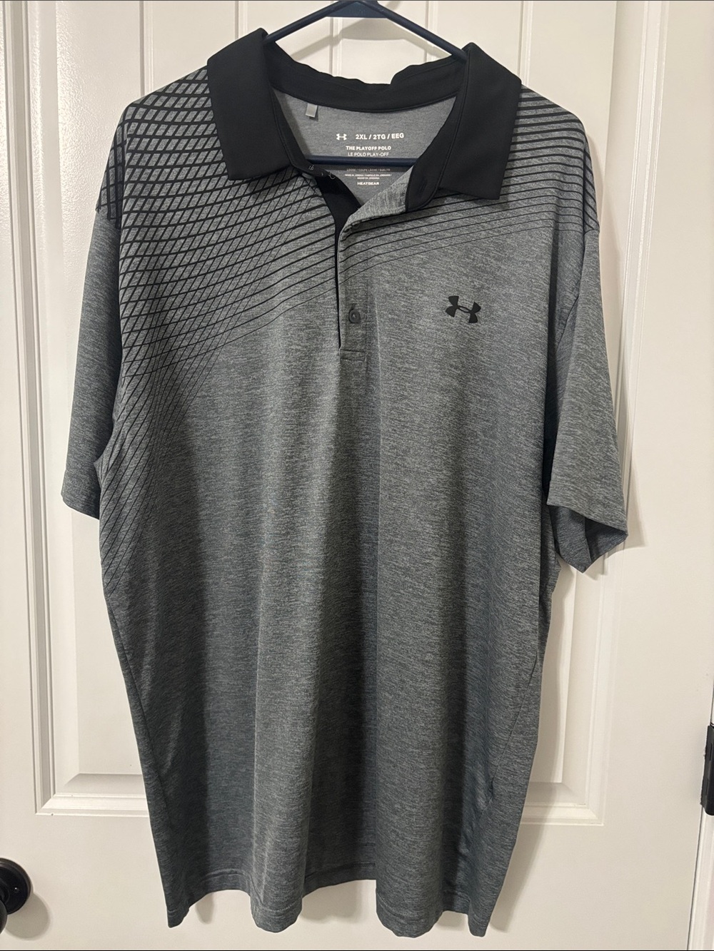 Under Armour Men’s Black & Gray Striped Performance Polo
